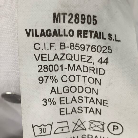 Vilagallo Lidia Denim Pants Womens White Straight Leg Side Button Pockets US 6 - Picture 8 of 9